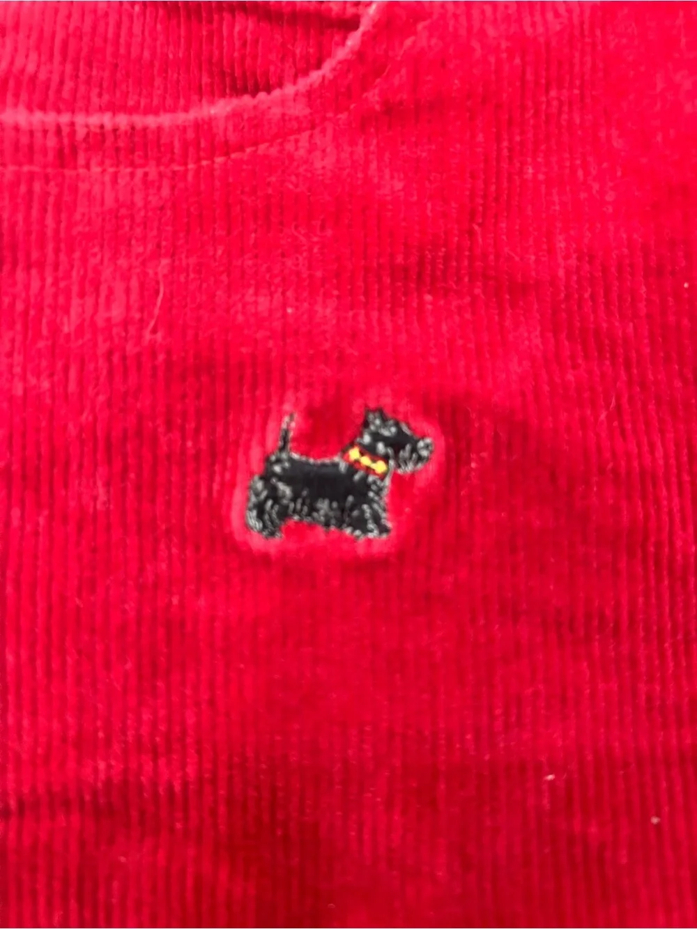 Ralph Lauren Girls Red Corduroy Scottie Dog Embroidered Skirt Size 10 Holiday